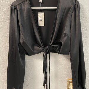 Black Satin Elegant Top